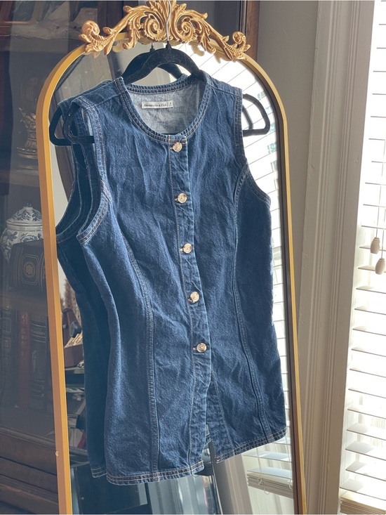 Abercrombie & Fitch Jackets & Blazers - Abercrombie & Fitch Dark Blue Tie-Back Denim Vest